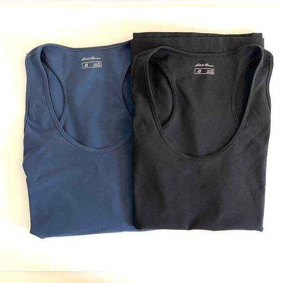 Set of 2 Eddie Bauer Women's FreeDry Tank Tops Size XL Black and Blue - Picture 1 of 10